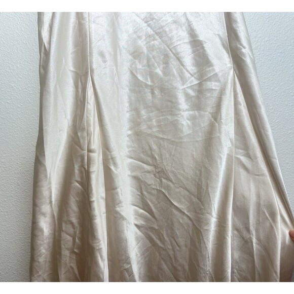 VTG Private Moments Satin Slip Dress Fairy Coquette Spaghetti Bow Tie V Neck XS - Picture 3 of 8